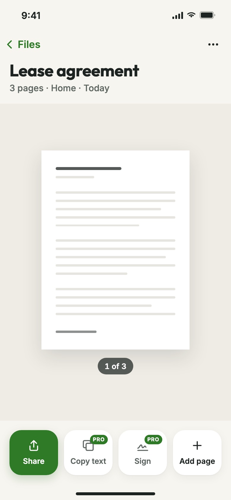 An open document in Foli